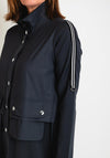 Naya Two Tone Jersey Mix Long Jacket, Anthracite