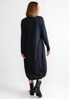 Naya Contrast Fabric Shirt Midi Dress, Grey