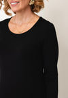 Naya Long Sleeve Casual Midi Dress, Black