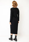 Naya Long Sleeve Casual Midi Dress, Black