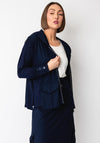 Naya Hooded Pocket Detail Jacket, Navy