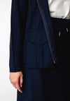 Naya Hooded Pocket Detail Jacket, Navy