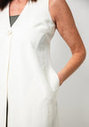 Naya Longline Crinkle Waistcoat, White