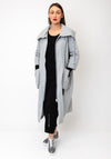 Naya Hooded With D-Ring Pocket Trimmed Coat, Silver