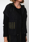 Naya Button Up Hooded Top, Black