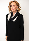 Naya Plain Looped Scarf, Black