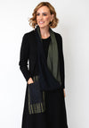 Naya Plain Looped Scarf, Black and Green