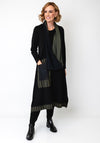 Naya Plain Looped Scarf, Black and Green