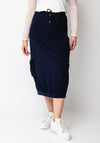 Naya Drawstring Waist Cargo Skirt, Navy
