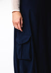 Naya Drawstring Waist Cargo Skirt, Navy