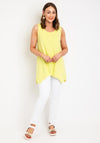 Naya Sleeveless Jersey Asymmetric Hem Top, Kiwi