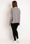 Naya Round Neck Placement Print Top, Mink & Black