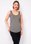 Naya Scoop Neck Basic Cami, Khaki Green