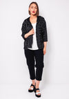 Naya Striped Full Zip Hoodie, Black and White