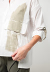 Naya Brush Stroke Shirt, White and Sage