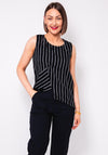Naya Striped Sleeveless Top, Black and White