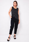 Naya Striped Sleeveless Top, Black and White