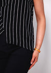 Naya Striped Sleeveless Top, Black and White