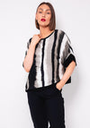 Naya Tie Dye Striped Top, Black