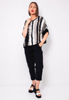 Naya Tie Dye Striped Top, Black