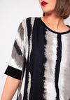 Naya Tie Dye Striped Top, Black