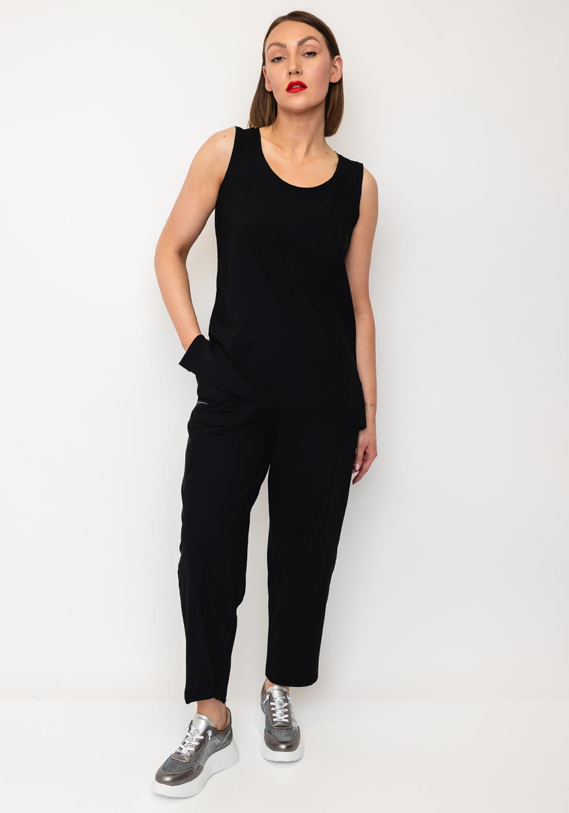 Naya Scoop Back Cami Top, Black