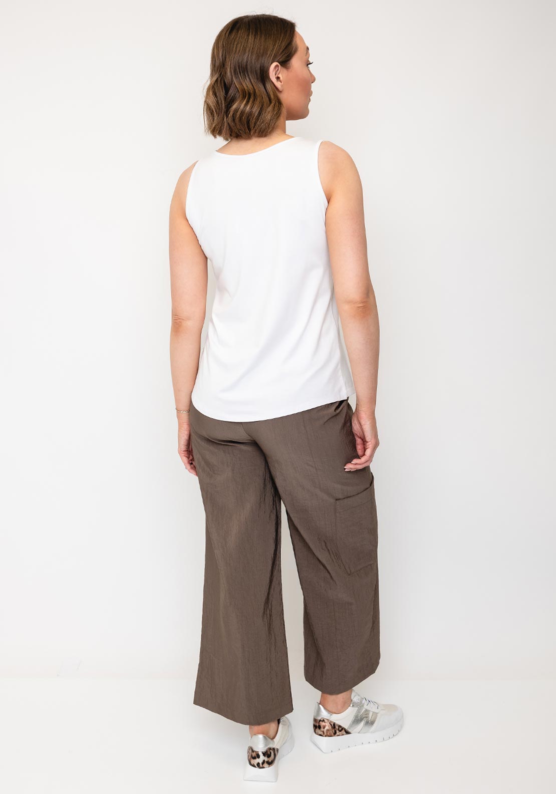 Naya Scoop Neck Sleeveless Top, White
