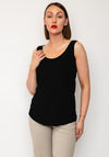 Naya Scoop Neck Sleeveless Top, Black