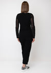 Naya Round Neck Mesh Sleeve Top, Black