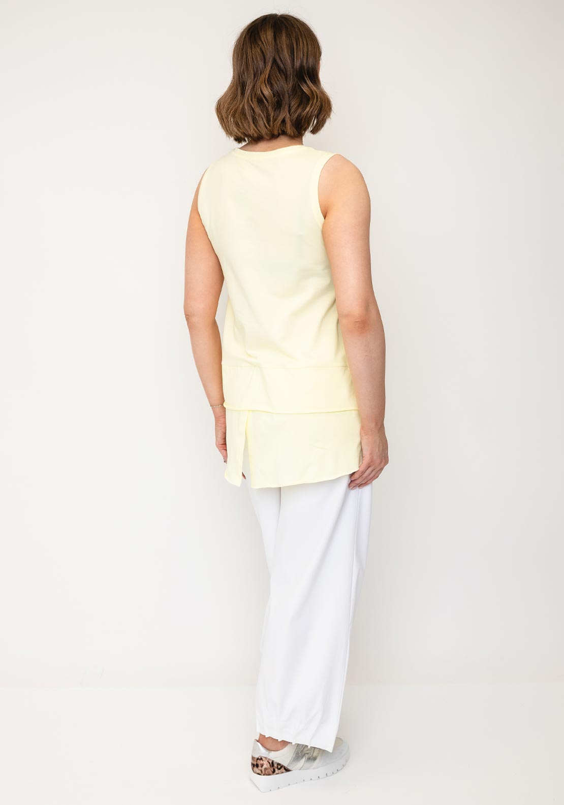 Naya Raw Hem Vent Panel Top, Lemon Yellow
