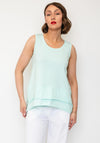 Naya Raw Hem Vent Panel Top, Green