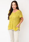 Naya Waffle Effect Knitted Top, Green
