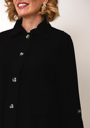Naya Lightweight Button Front Jacket, Black