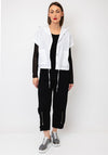 Naya Hooded With Drawstring Hem And Pockets Detail Top, White