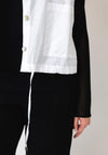 Naya Hooded With Drawstring Hem And Pockets Detail Top, White