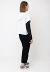 Naya Hooded With Drawstring Hem And Pockets Detail Top, White