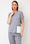 Naya Contrast Pocket Relaxed Fit Top, Dove