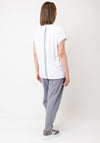 Naya V Neck Stripe Top, White & Dove