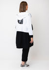 Naya Contrasting Drawstring Hooded Jacket, Black & White