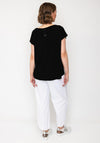 Naya Zip Side Seam Round Neck Top, Black
