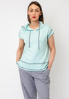 Naya Spray Painted Hooded Top, Mint Green