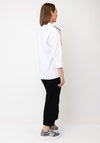 Naya Planket Print Cropped Sleeve Shirt, White And Black