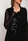Naya Placement Print Shirt, Black