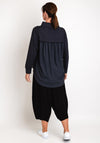 Naya Drawstring Hem Jersey Mix Top, Anthracite