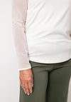 Naya Mesh Sleeve Jersey Top, Cream