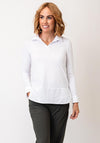 Naya Jersey Collar Detail Jersey Blouse, White