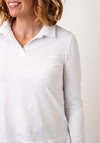 Naya Jersey Collar Detail Jersey Blouse, White