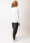 Naya Jersey Collar Detail Jersey Blouse, White