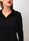 Naya Jersey Collar Detail Jersey Blouse, Black