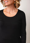 Naya Jersey Basic Long Sleeve Top, Black